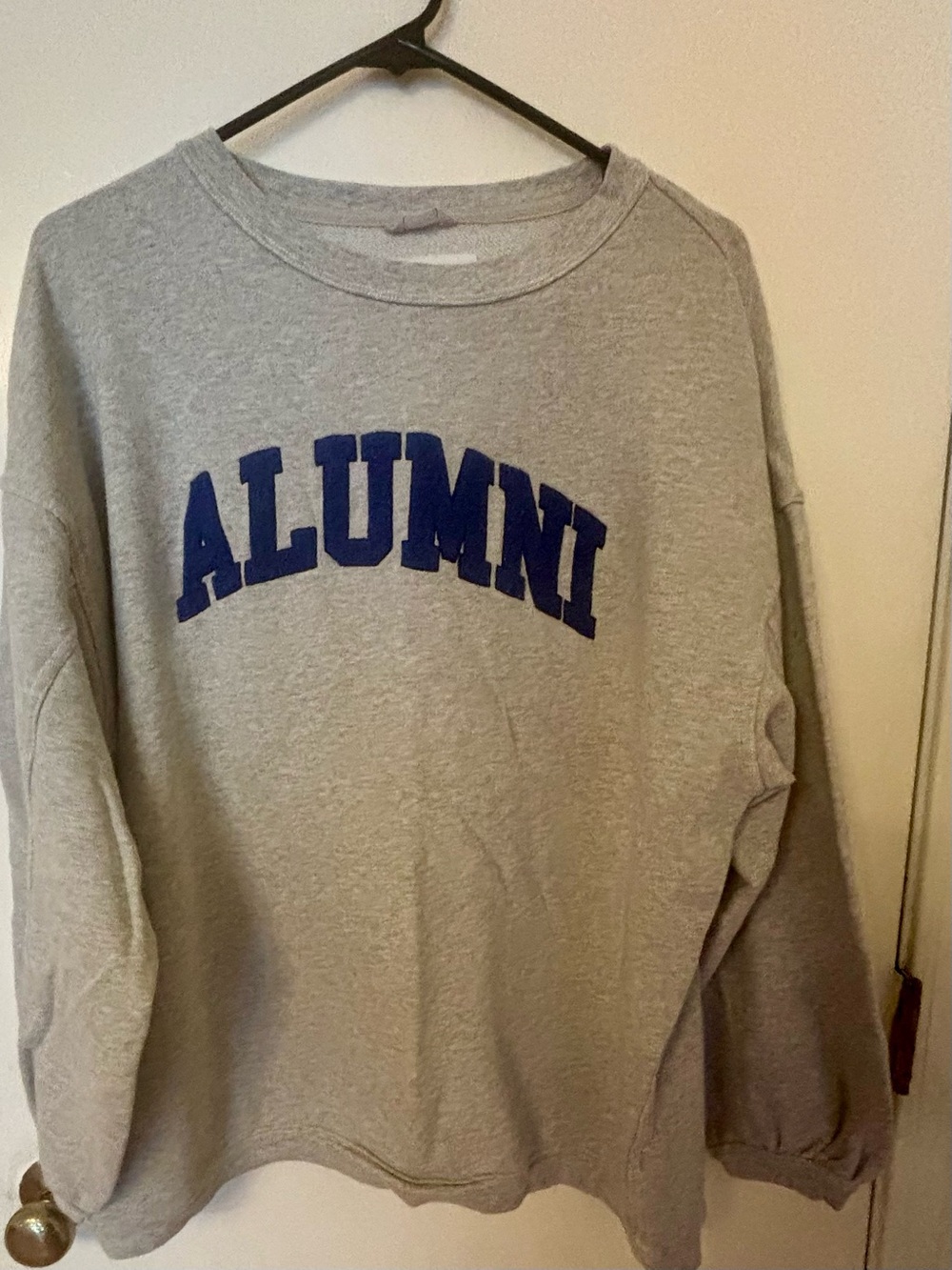 aerie Gray Crewneck Sweatshirt with Blue 'ALUMNI' Lettering